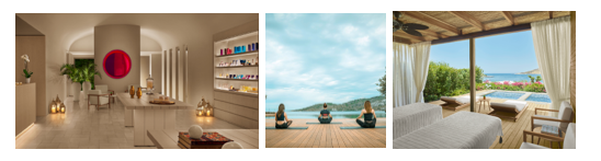 Bodrum Edition [L – R: Spa, Beach Yoga and Private Cabana Suite]